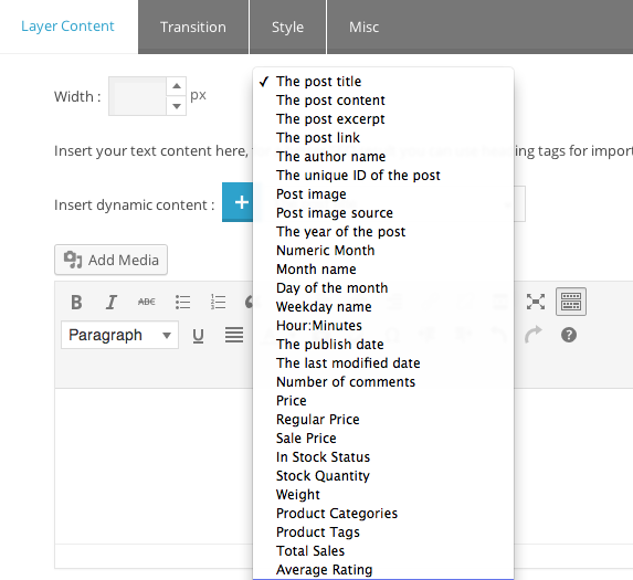 Master Slider - Template tags for post slider